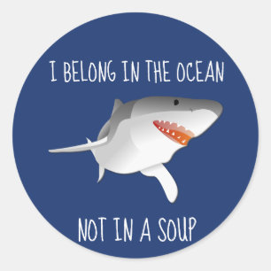 Red de haaien Stop Finning Fin Soup Ronde Sticker