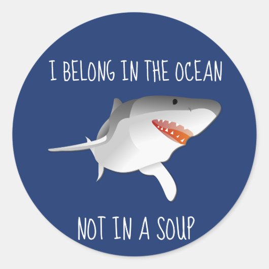 Red de haaien Stop Finning Fin Soup Ronde Sticker (Voorkant)