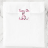 Red de hooters, borstkankerbewustzijn vierkante sticker (Tas)