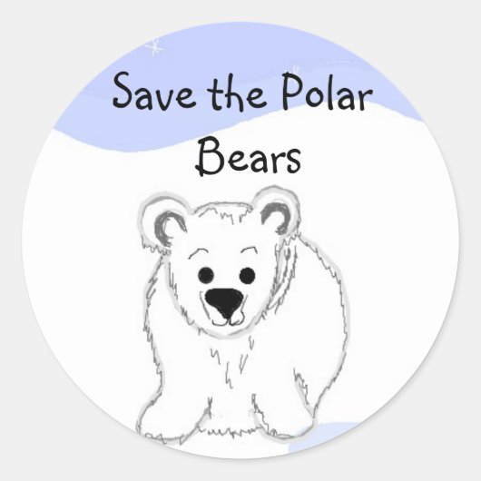 Red de ijsberen ronde sticker (Voorkant)