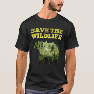 Red de in het wild bedreigde dieren en Planten en T-shirt