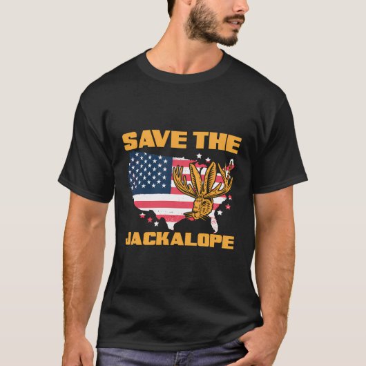 Red de Jackalope Grappige Cryptid Jackrabbit Konij T-shirt (Voorkant)