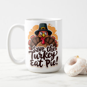 Red de kalkoen, eet taart! koffiemok
