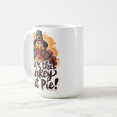 Red de kalkoen, eet taart! koffiemok (Voorkant links)
