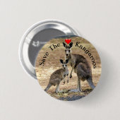 Red de kangoeroes knop ronde button 5,7 cm (Voorkant /achterkant)