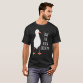 Red de Kip op het Strand!  Zeemeeuw T-shirt (Voorkant volledig)