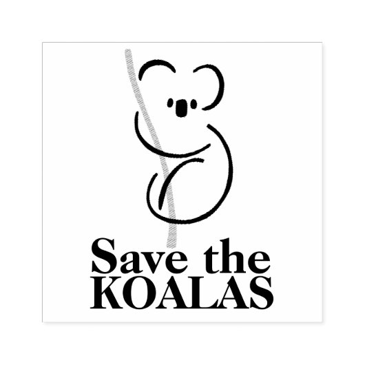 Red de koala's houten kunststempel rubberstempel (Afrduk)