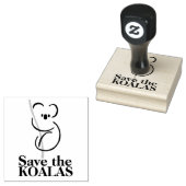 Red de koala's houten kunststempel rubberstempel (Gestempeld)