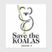 Red de koala's op maat gesneden vinyl sticker (Vel)