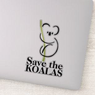Red de koala's op maat gesneden vinyl sticker