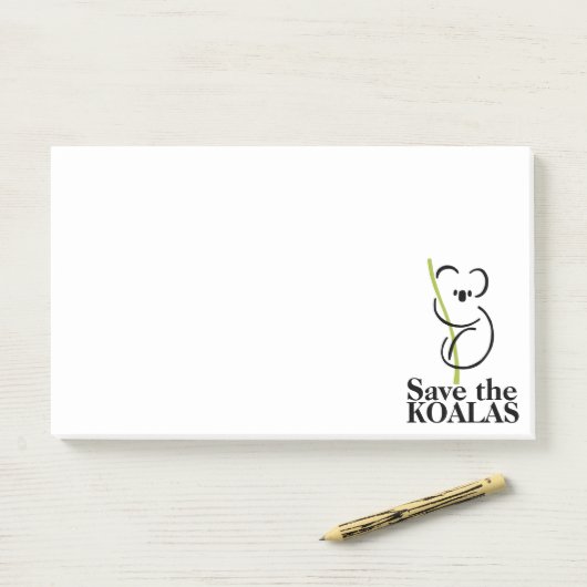 Red de Koala's Post-it® Notes (Op bureau)