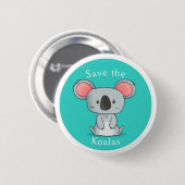 Red de Koala's Ronde Button 5,7 Cm (Voorkant /achterkant)