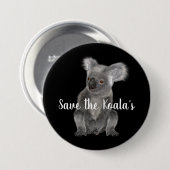 Red de Koala's Ronde Button 7,6 Cm (Voorkant /achterkant)
