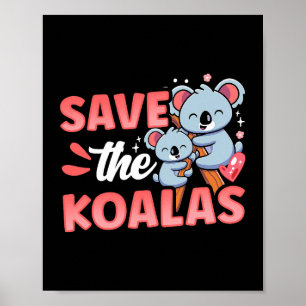Red de koala's schattig koala dier koala Beer Poster