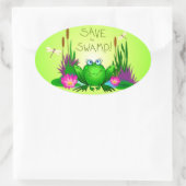 Red de moeras kikker Twitchy Ovale Sticker (Tas)