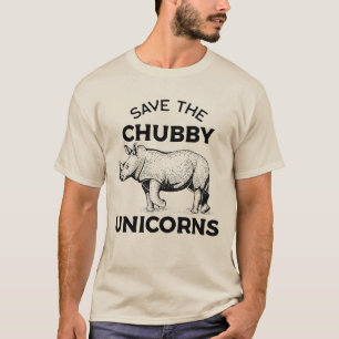 Red de mollige eenhoorn - Funny Rhino Conservation T-shirt