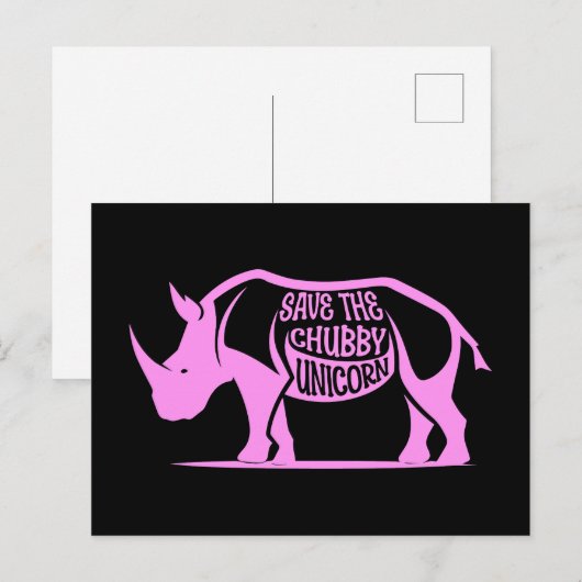 Red de mollige eenhoorn, World Rhino Day Briefkaart (Voorkant / Achterkant)
