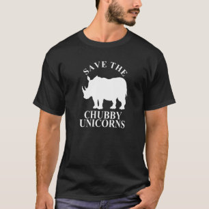 Red de mollige eenhoorns eenhoorn neushoorn neusho t-shirt
