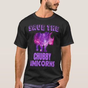 Red de mollige eenhoorns Fat Rhino Galaxy T-shirt