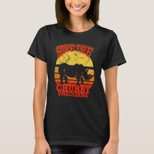 Red de mollige eenhoorns Retro I  I Rhino 2 T-shirt