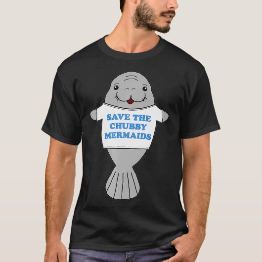 Red de mollige zeemeerminnen Manatee virale memetr T-shirt (Voorkant)