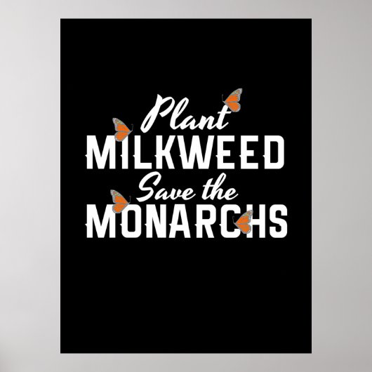 Red de Monarch Vlinders Vlinder Poster (Voorkant)