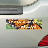 Red de monarchen, plant milkweed - Bumpersticker (Op auto)