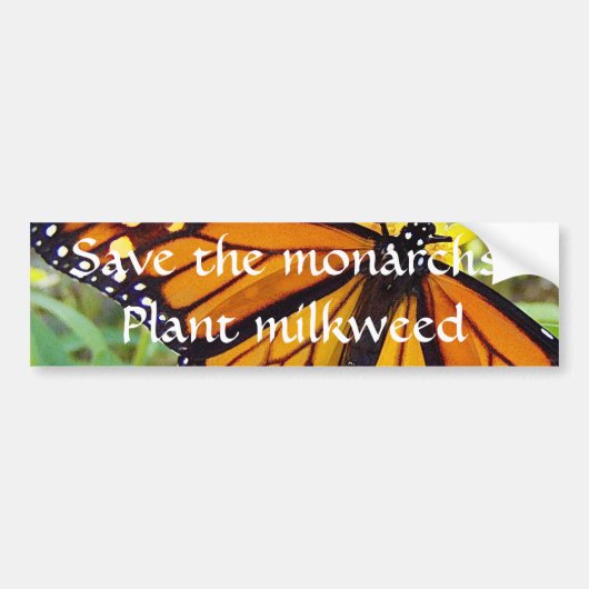 Red de monarchen, plant milkweed - Bumpersticker (Voorkant)