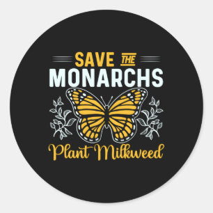 Red de Monarchs Plant Milkweed voor Vlinder Ronde Sticker