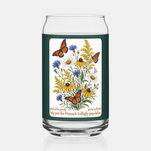 Red de Monarchvlinders Blikvorm Glas (Voorkant)