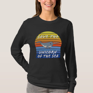 Red de narwal, de oceaaneenhoorn Cute narwal T-shirt