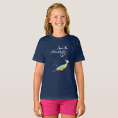 Red de Narwhals. Waterverf, kalligrafie kunst T-shirt (Voorkant volledig)