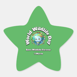 Red de natuur. Wereld Natuur Dag Ster Sticker