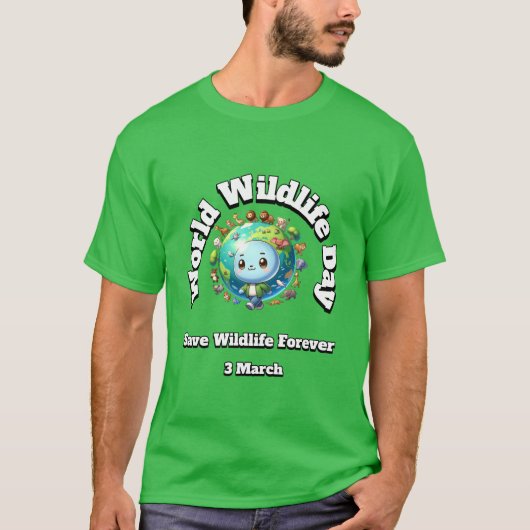 Red de natuur. Wereld Natuur Dag T-shirt (Voorkant)