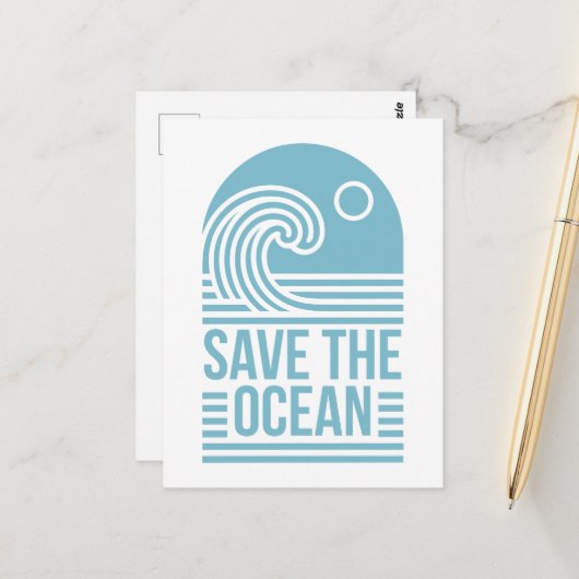Red de oceaan activist quotes esthetisch briefkaart (Voorkant / Achterkant in situ)