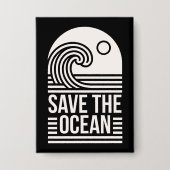 Red de oceaan bescherming conservering vrijwillige button (Voorkant)