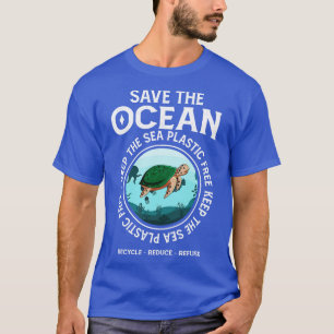 Red de oceaan Houd het Zee Plastic Free Turtle lo T-shirt