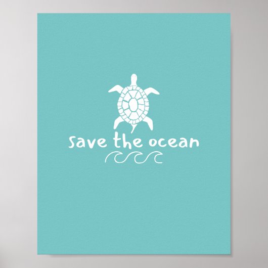 Red de oceaan. Schildpad. PRINTS & POSTERS (Voorkant)