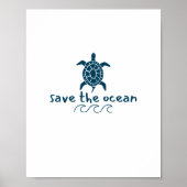 Red de oceaan. Schildpad. PRINTS & POSTERS (Voorkant)