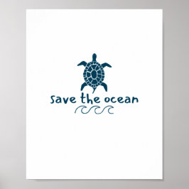 Red de oceaan. Schildpad. PRINTS & POSTERS