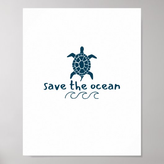 Red de oceaan. Schildpad. PRINTS & POSTERS (Voorkant)