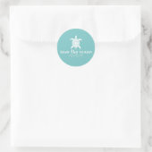 Red de oceaan. Schildpad. Stickers en labels (Tas)