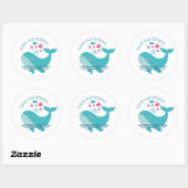 Red de oceanen, Cute Walvis Smeekt Ronde Sticker (Vel)