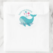Red de oceanen, Cute Walvis Smeekt Ronde Sticker (Tas)