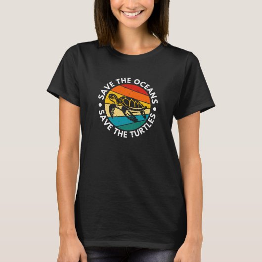 Red De Oceanen Red De Schildpadden T-shirt (Voorkant)