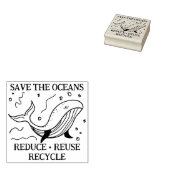Red de oceanen, verminder hergebruik Recyclen rubb Rubberstempel (Gestempeld)