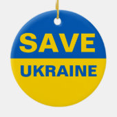 Red de Oekraïense vlag Keramisch Ornament (Achterkant)
