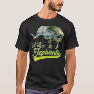 Red de olifanten beschermde soorten Dierenwelzijn T-shirt