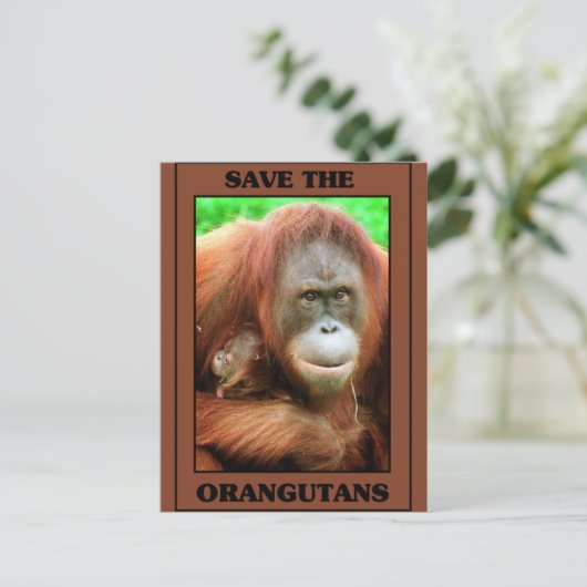Red de Orangutans Briefkaart (Staand voorkant)