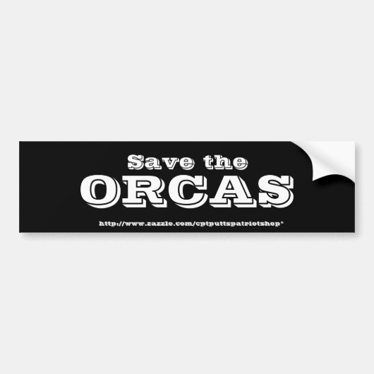 Red de ORCAS Bumpersticker (Voorkant)